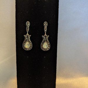 Vintage malachite earrings